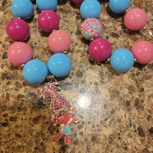 Poppy trolls bubblegum necklace